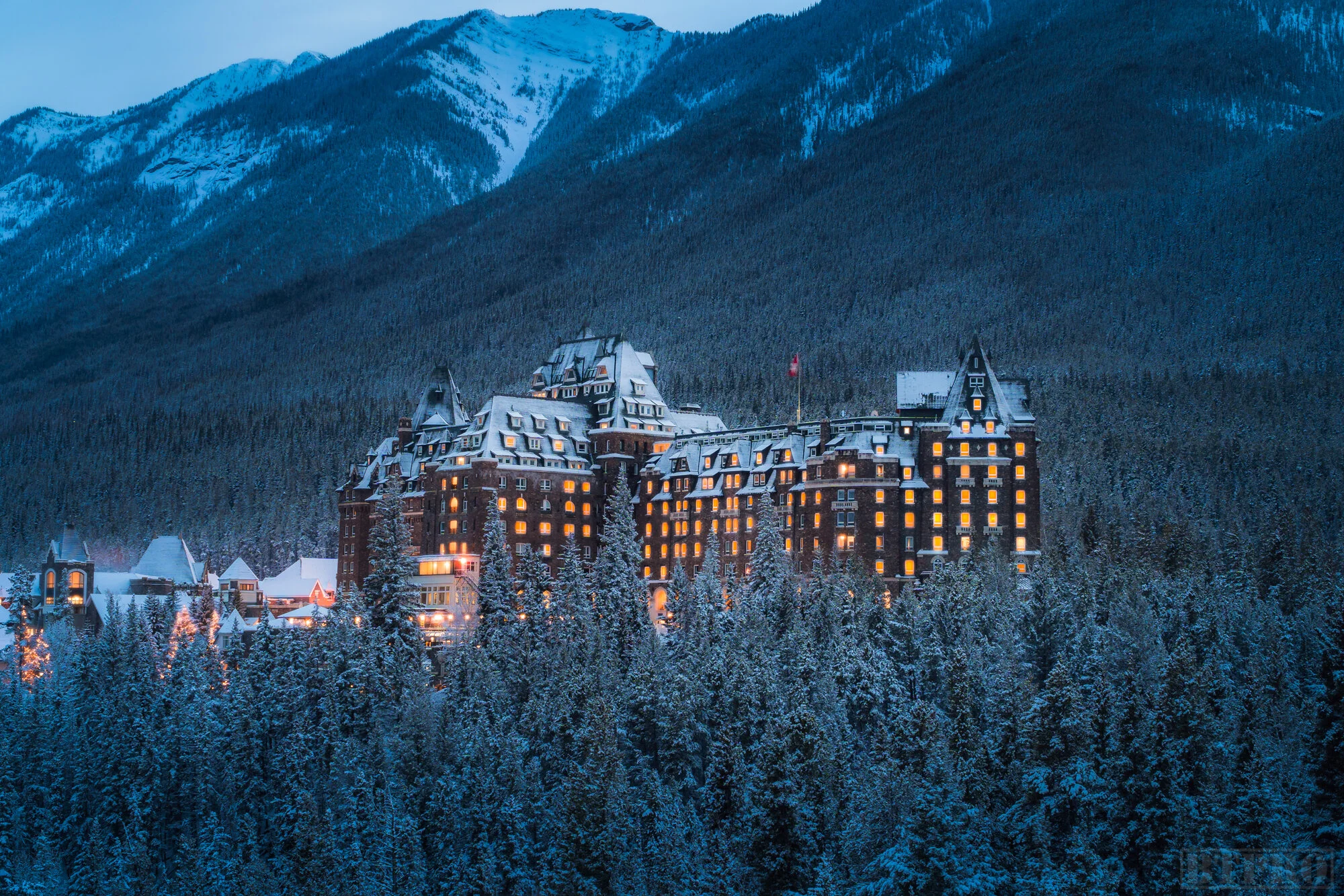 Powdered Sugar Covered Banff Springs Hotel
