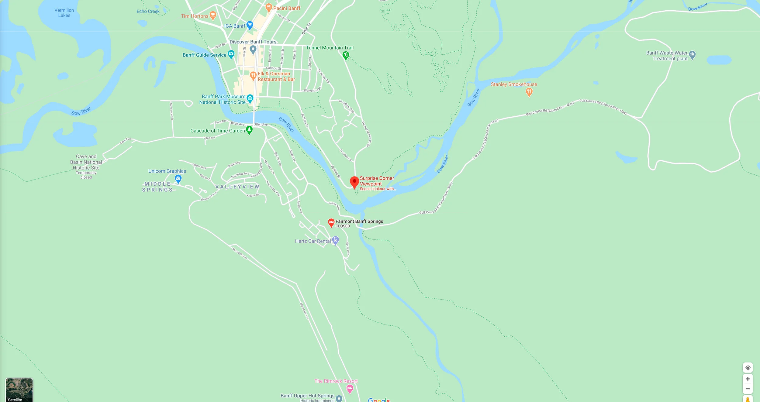 Surprise Corner Map