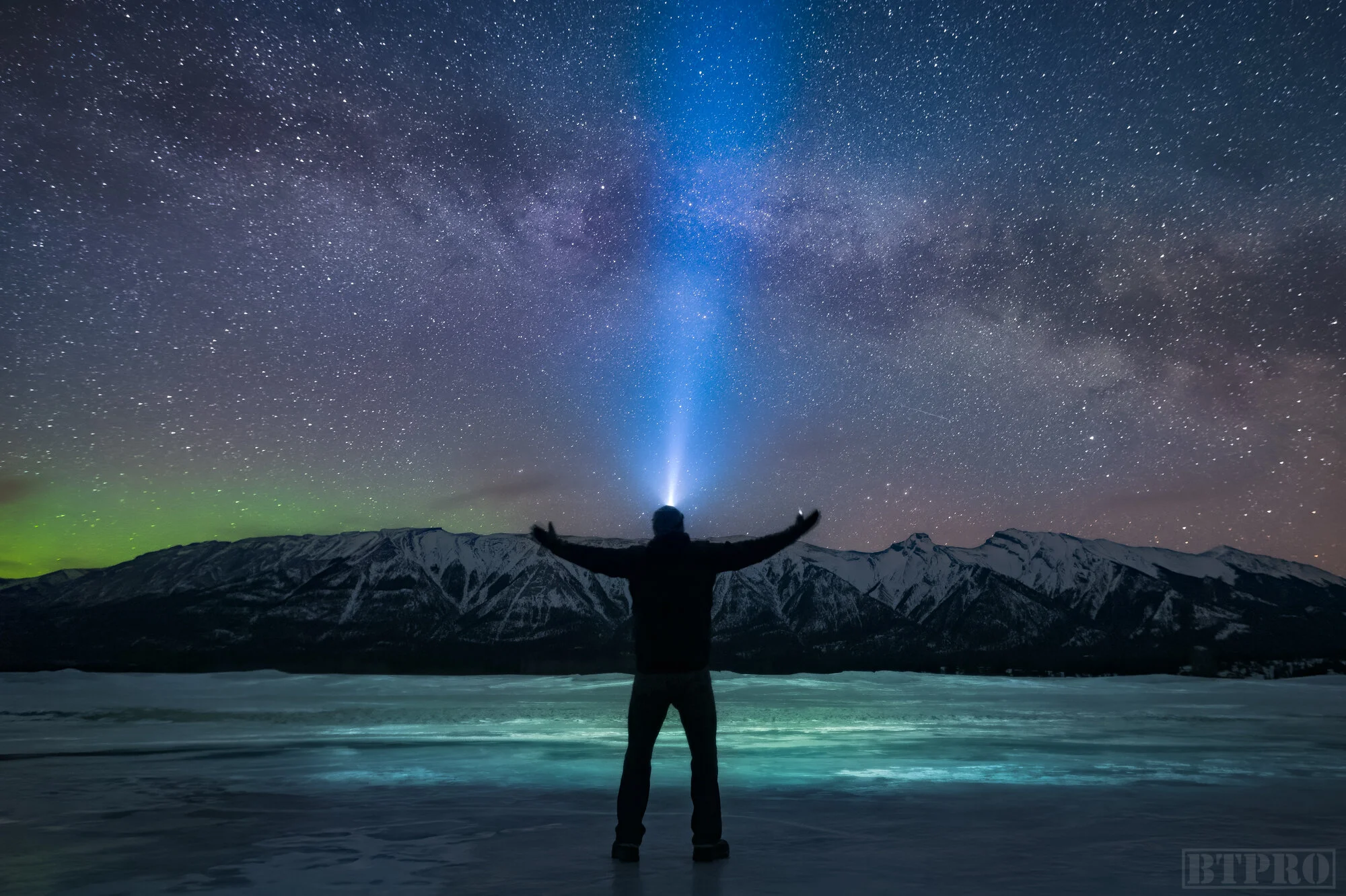 Milky Way Selfie at Abraham Lake