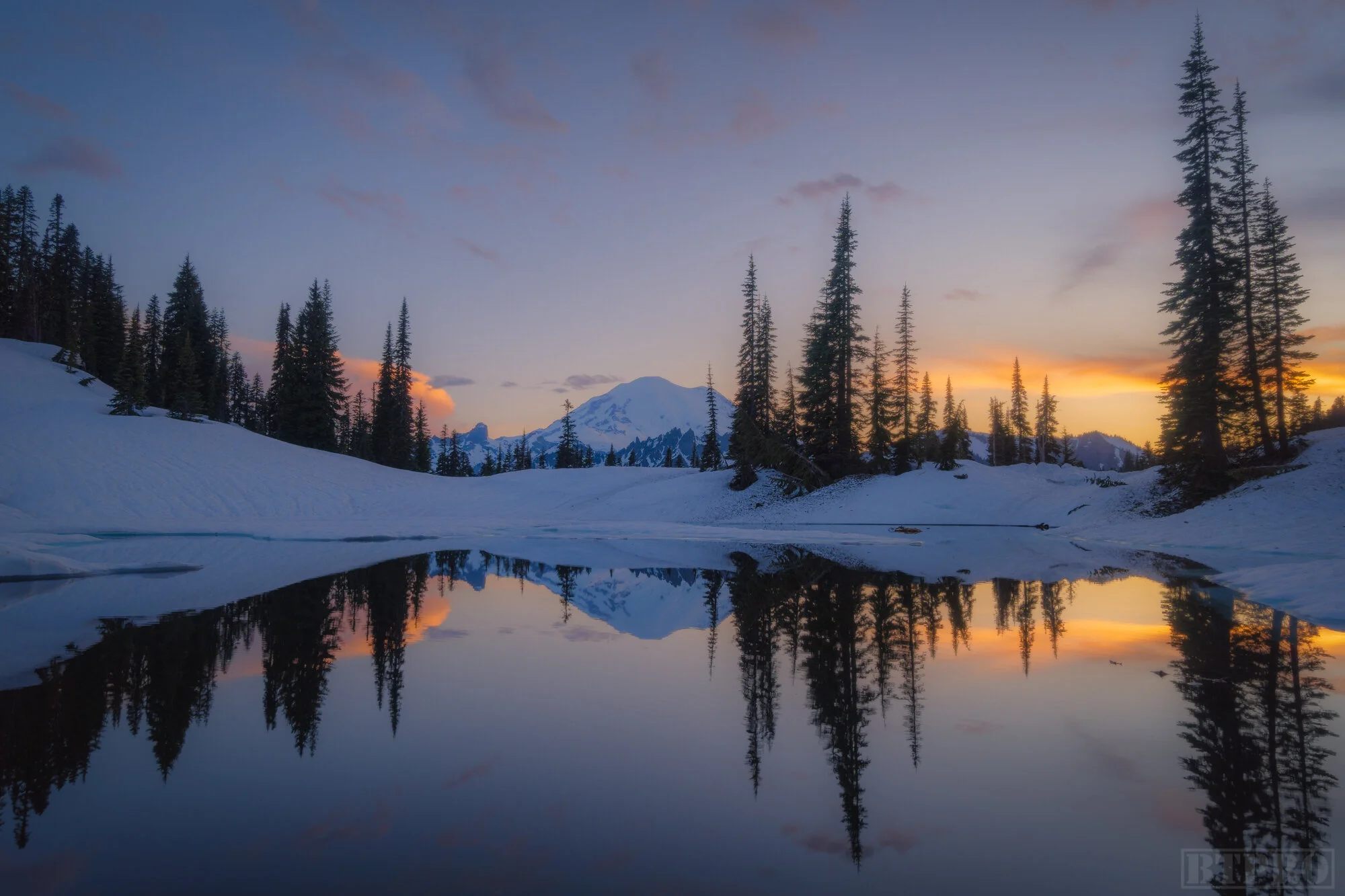 Sunset at Little Lake Tipsoo