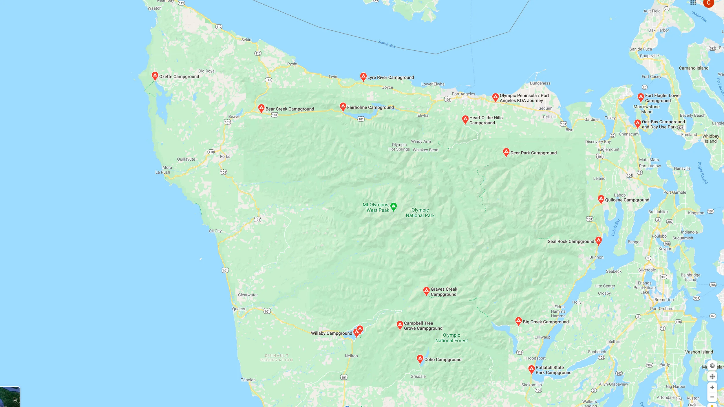 Campgrounds in Olympic National Park
