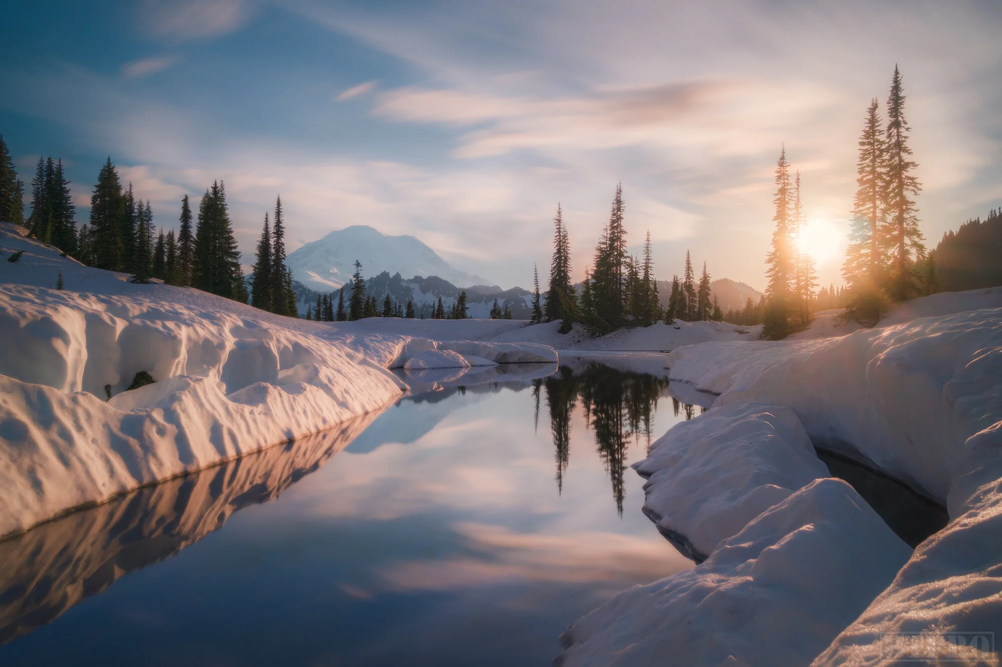 Sunset at Little Lake Tipsoo