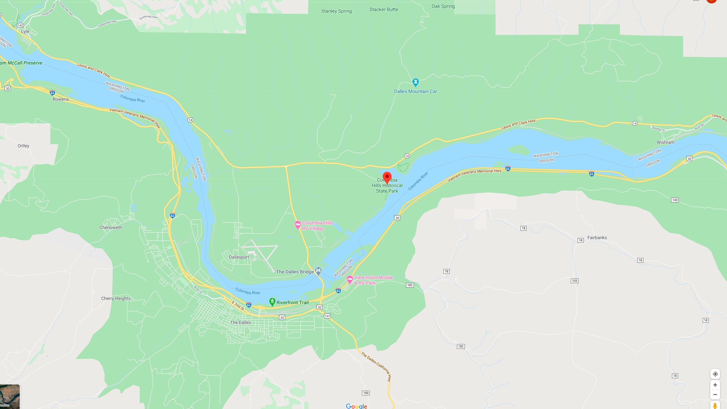 Columbia Hills State Park Map