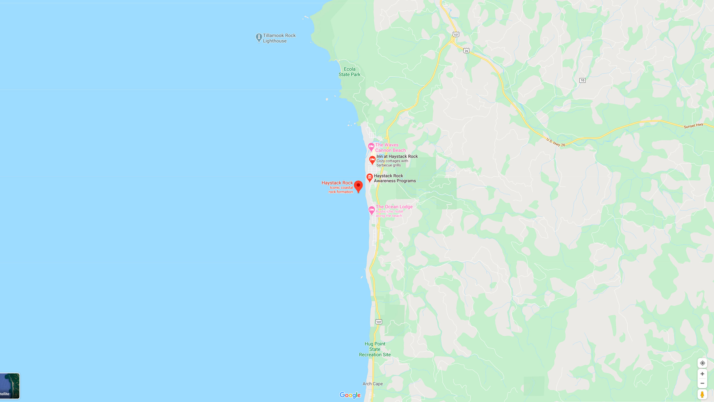 Haystack Rock Map