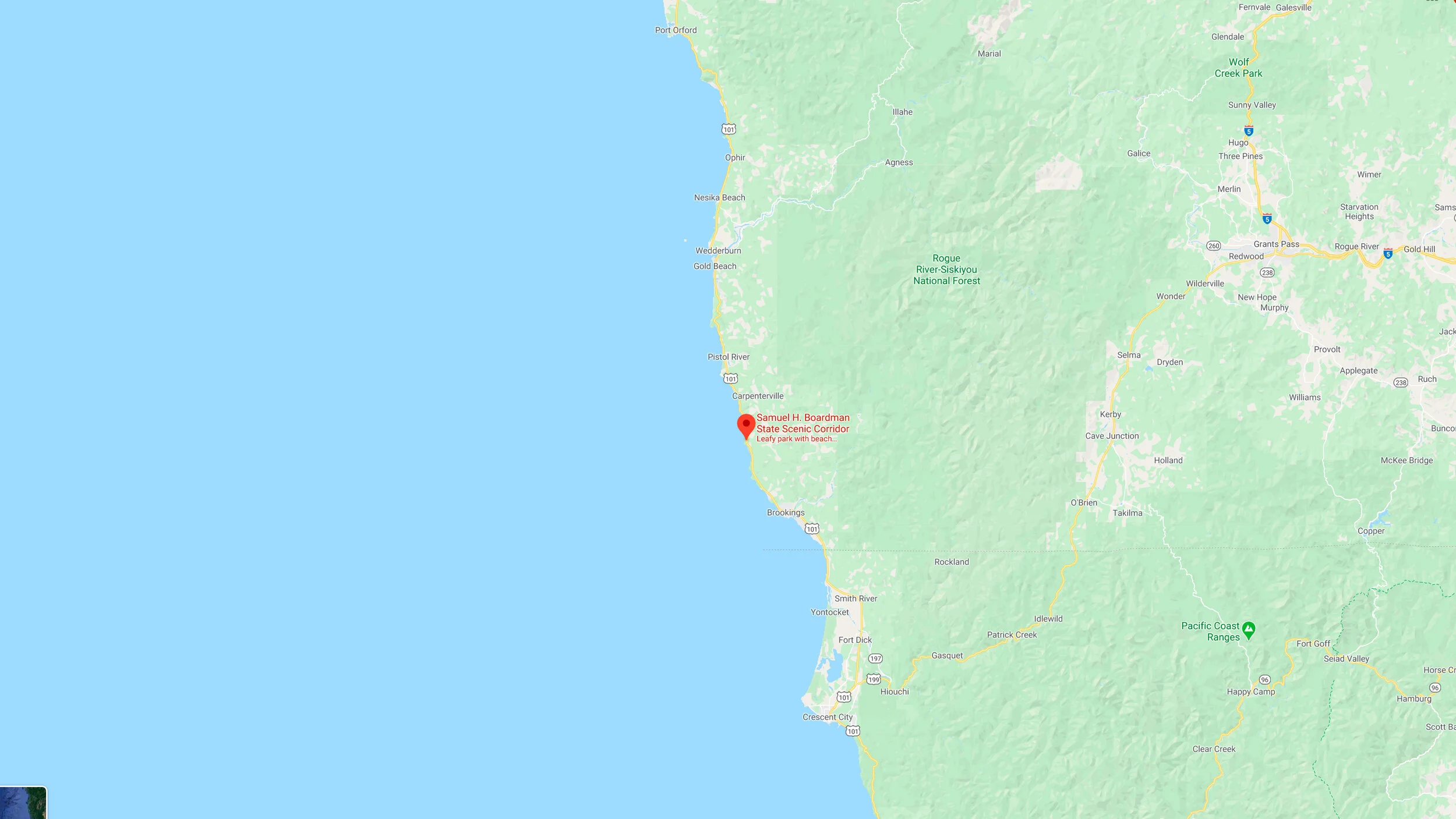 Samuel H Boardman State Scenic Corridor Map