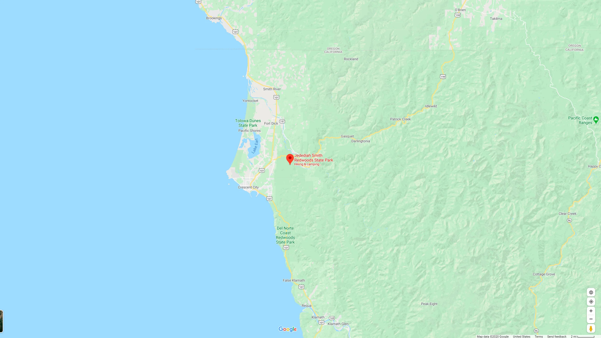 Jedidiah Smith Redwoods State Park Map