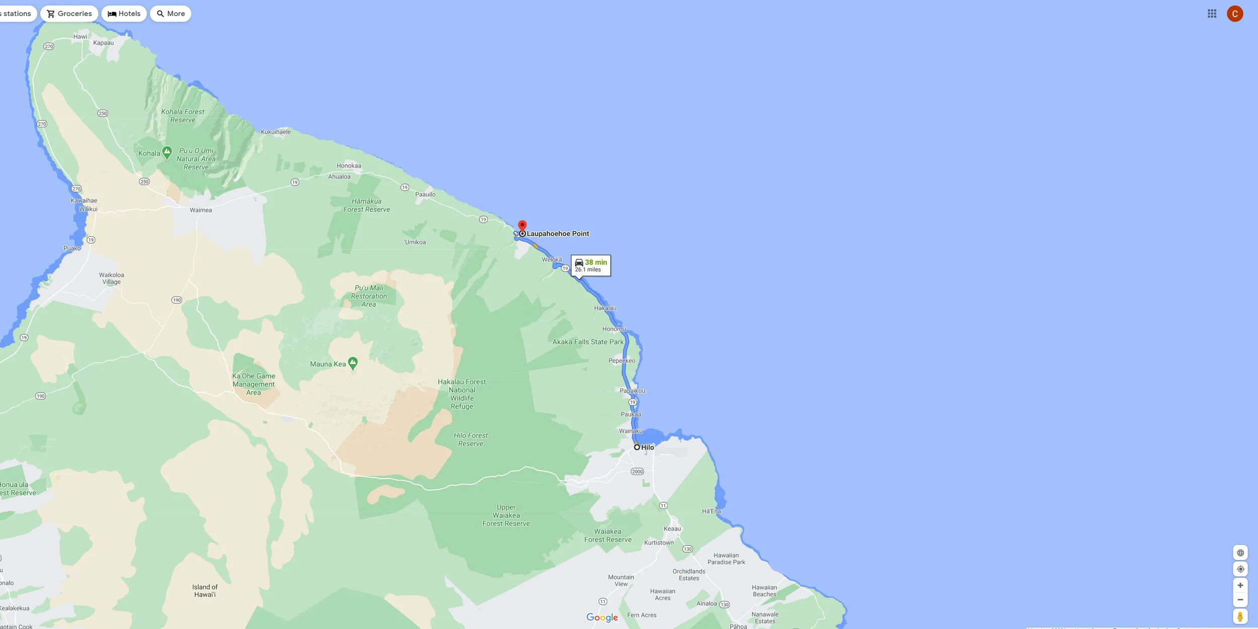 Laupahoehoe Point Map