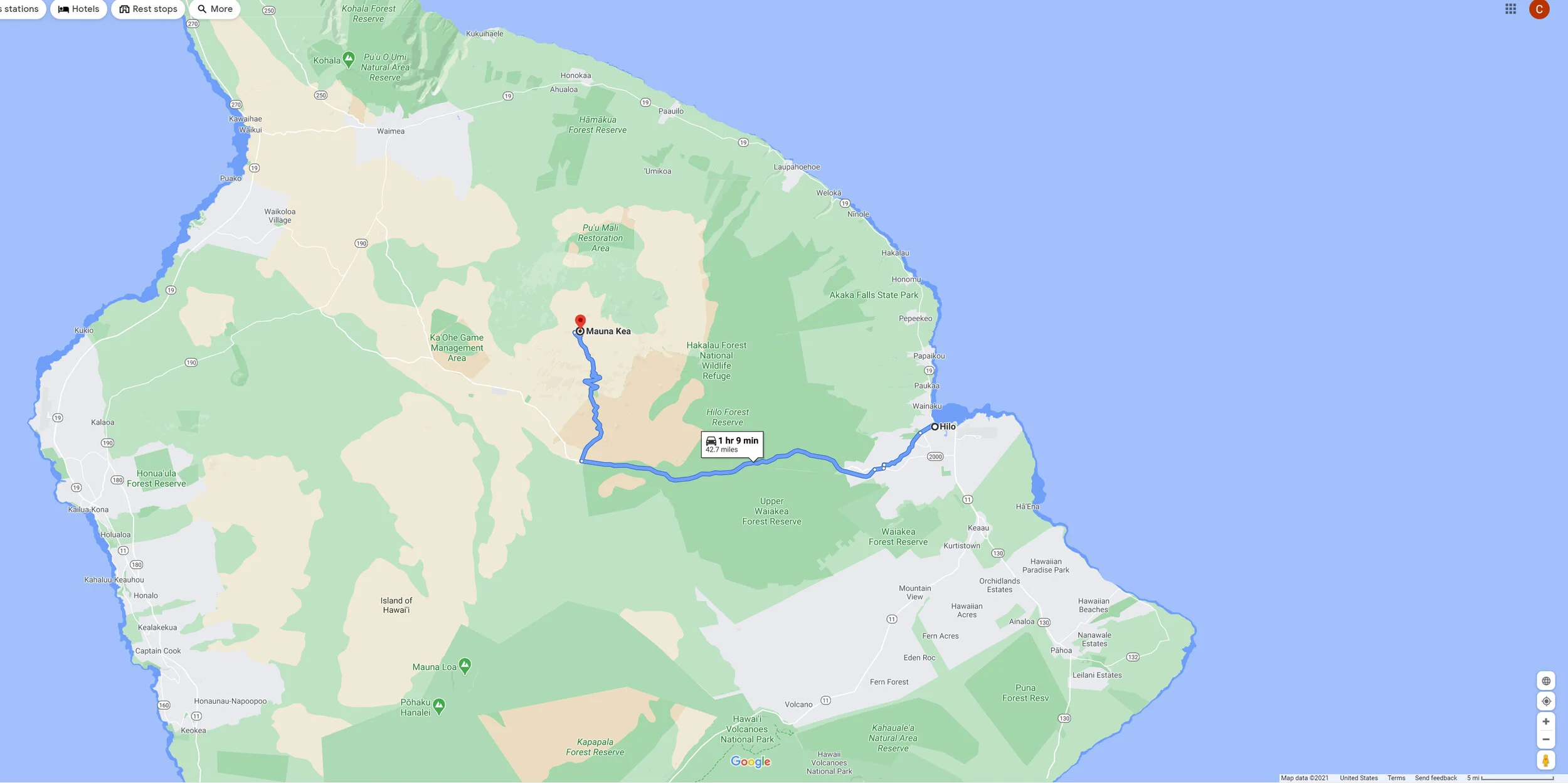 Mauna Kea Map