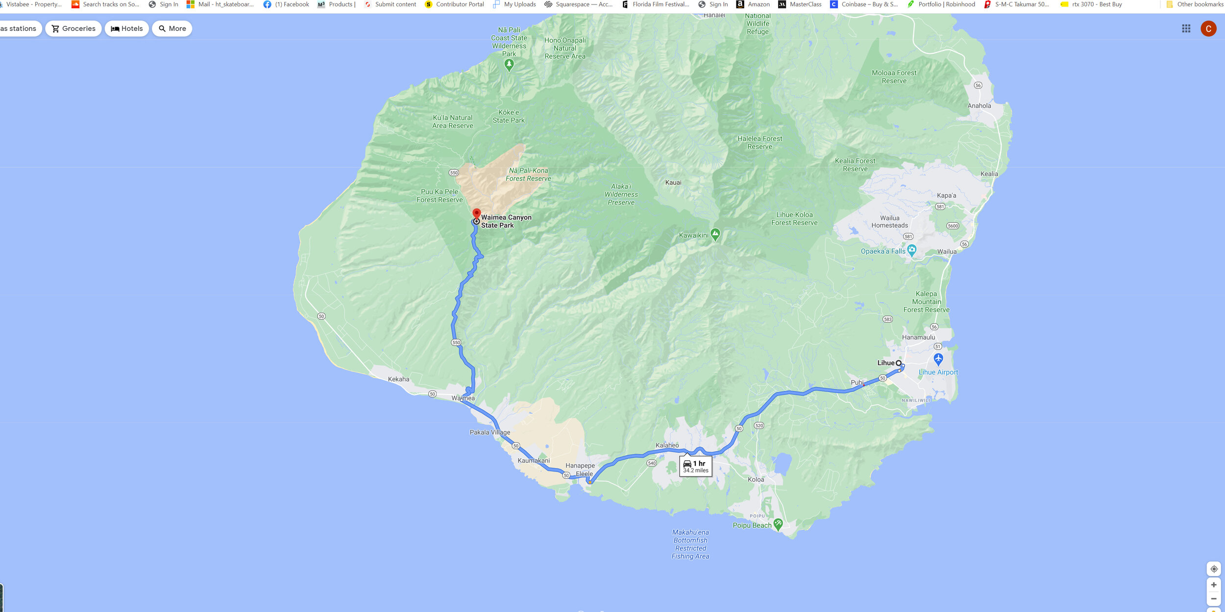 Waimea Canyon Map