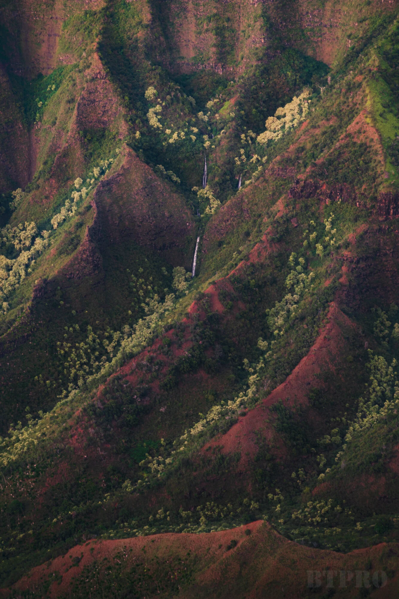 Kalalau Lookout Distant Waterfall