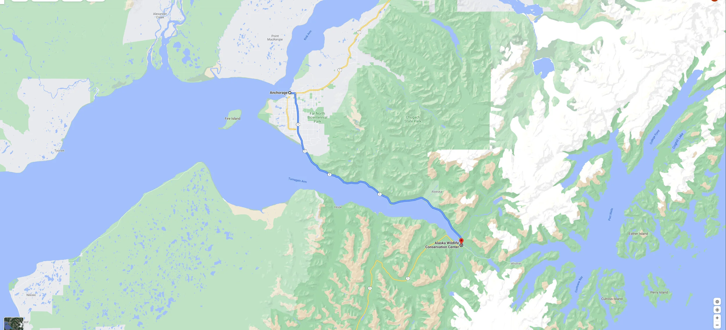 Seward Highway Map