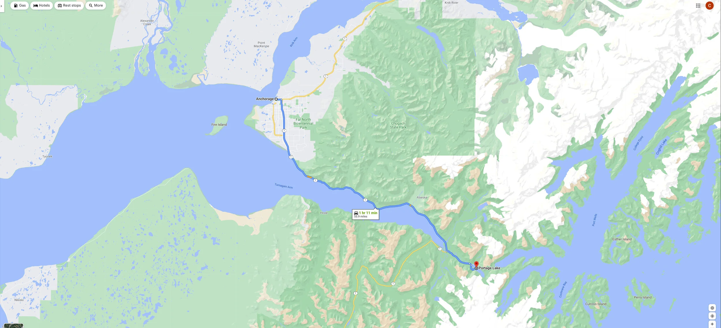 Portage Lake Map