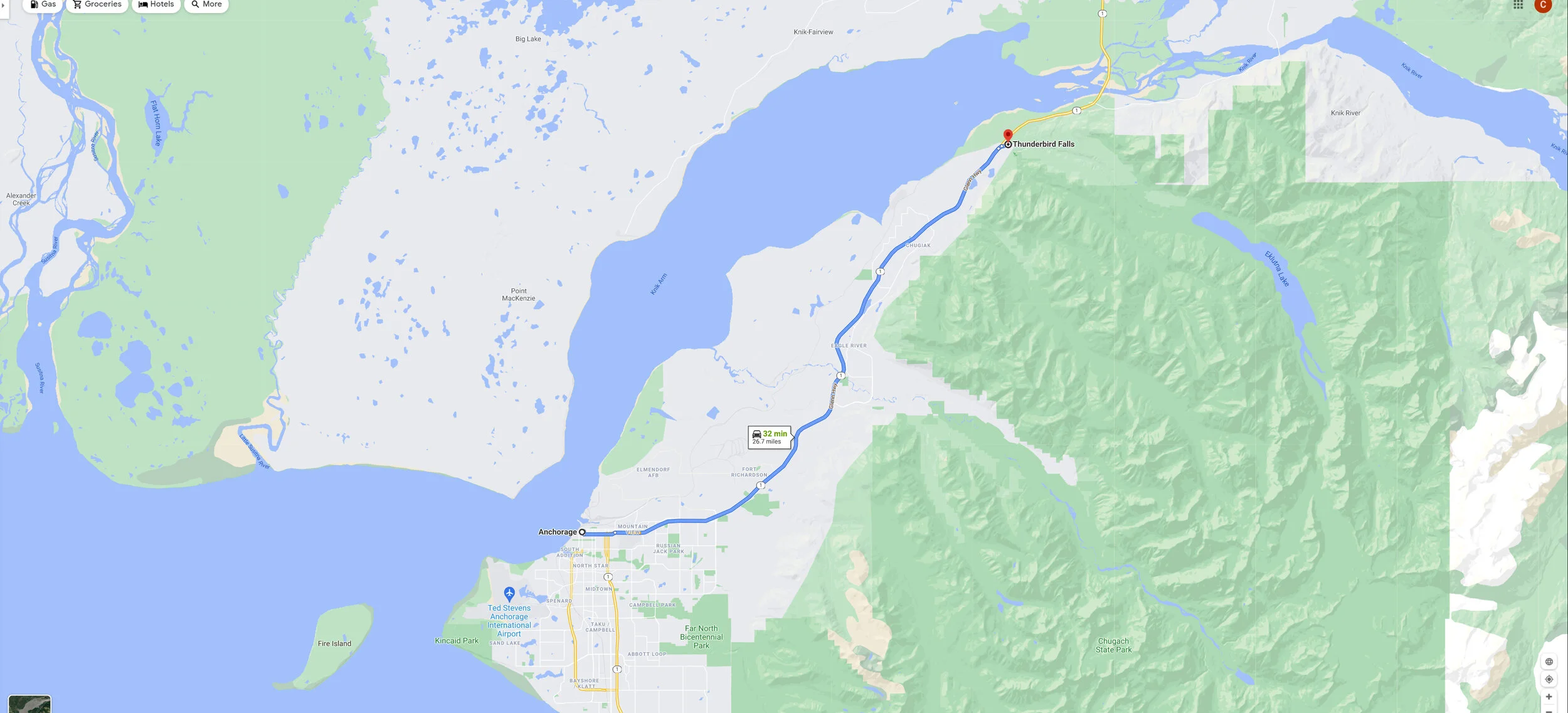 Thunderbird Falls Map