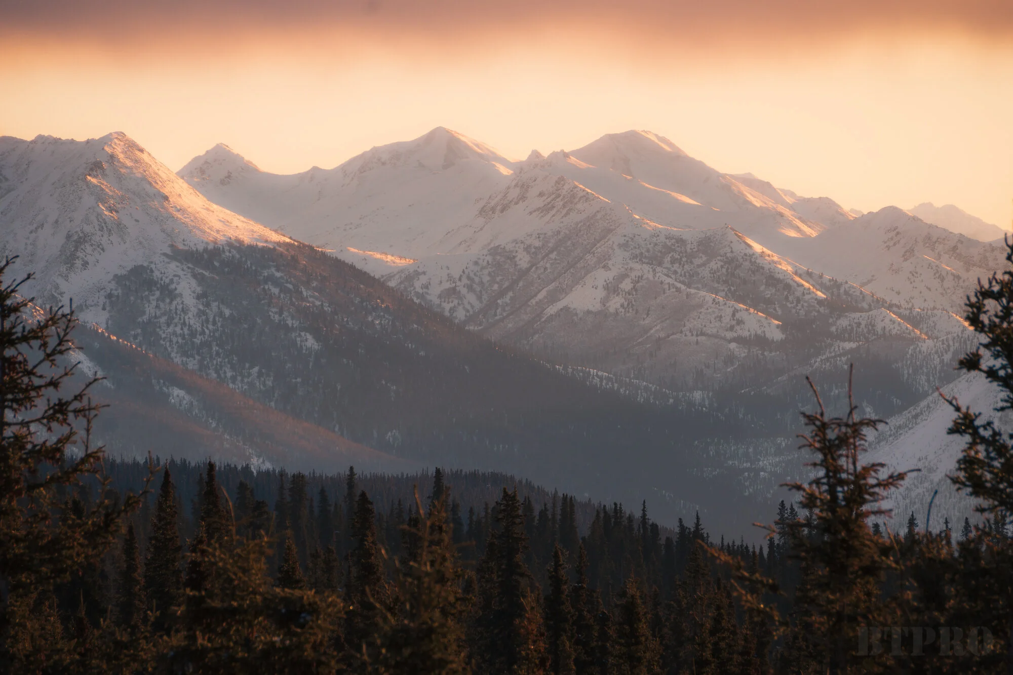 Sunrise Along the Mountains of Denali National Park