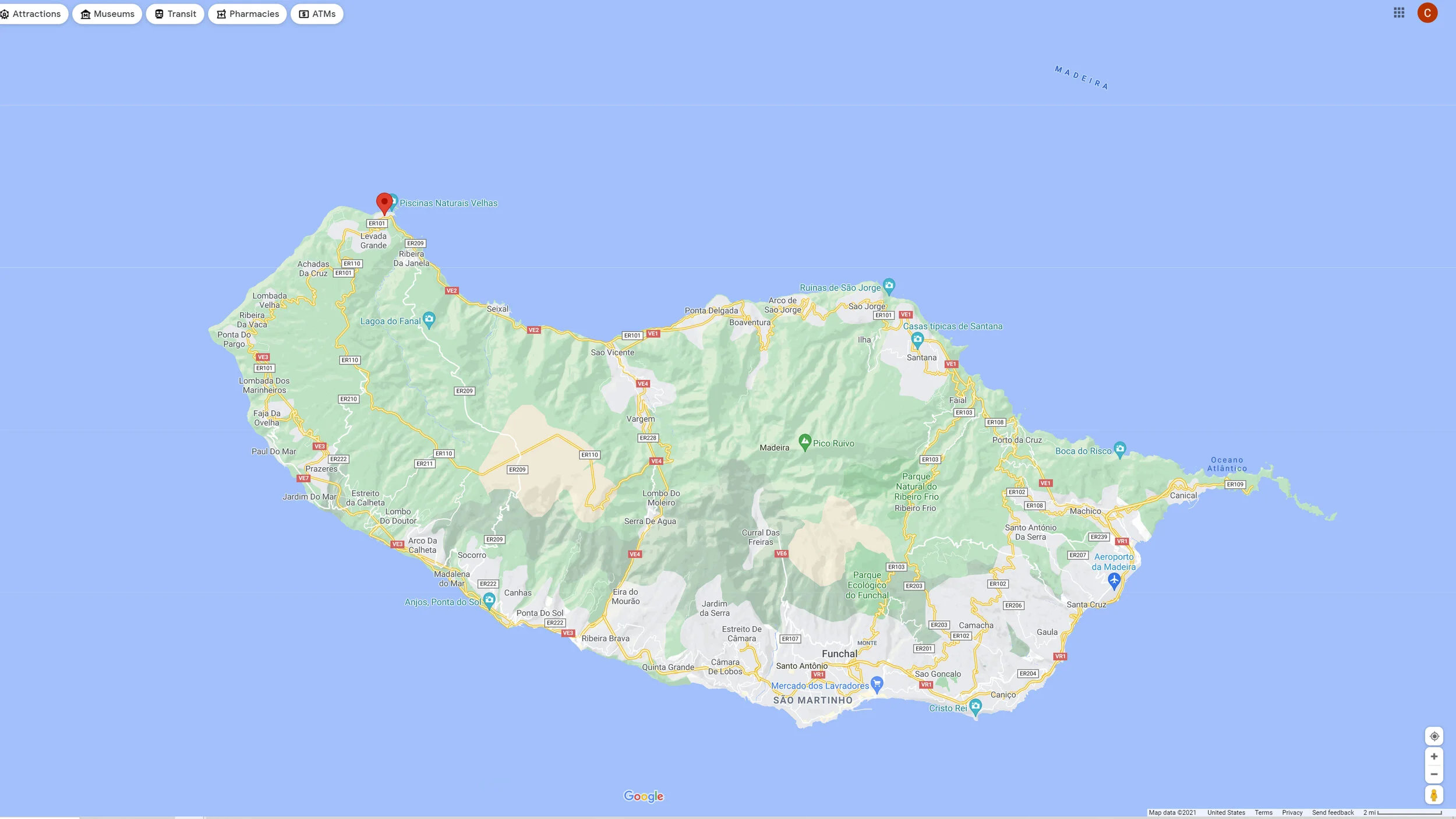 Porto Moniz Map