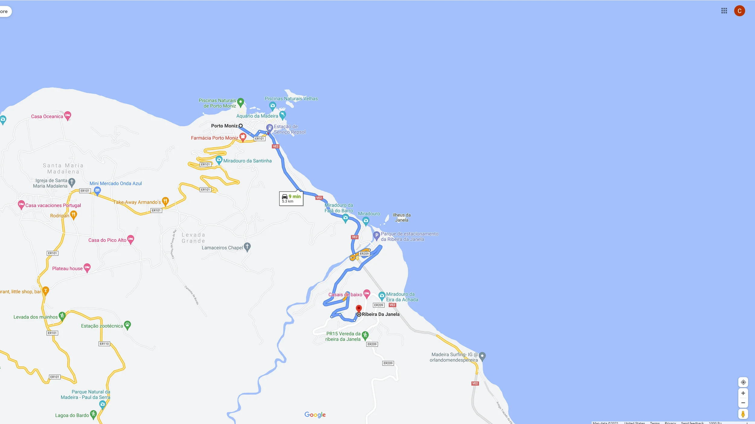 Ribeira Da Janela Map