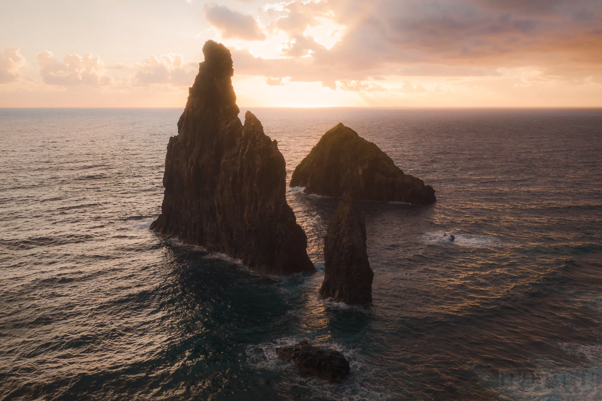Drone Shot of Sea Stacks