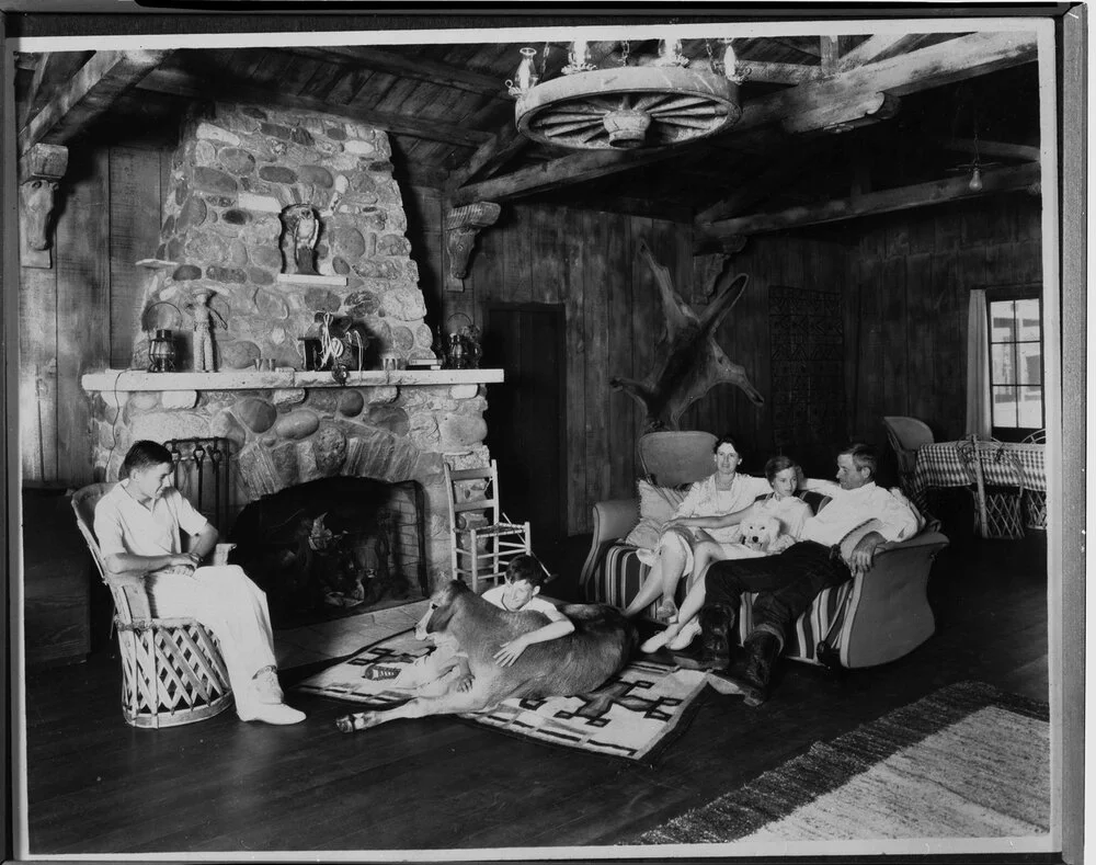 Will Rogers & Family with their pet cow Young Family Collection