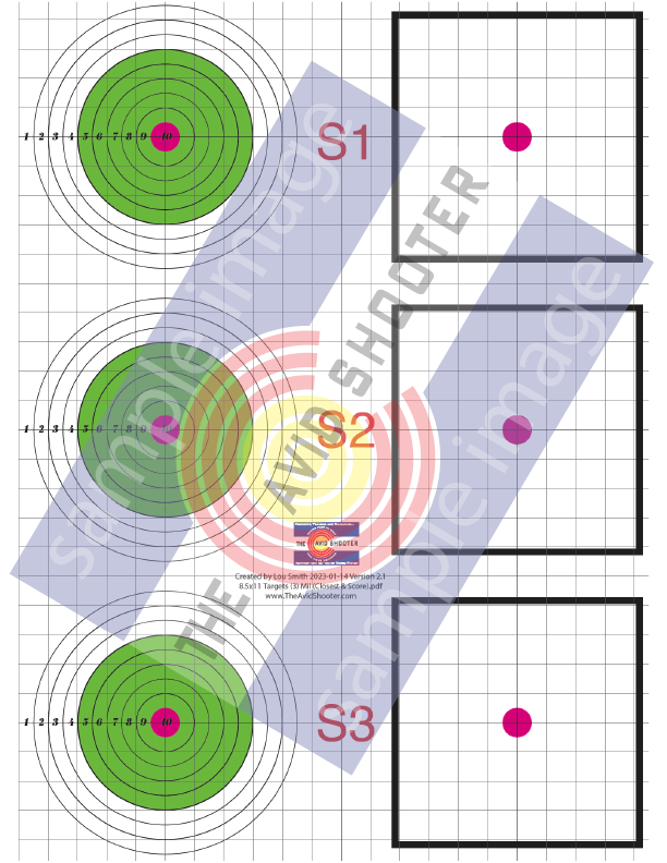 8.5x11 Targets (3) Mil (Closest & Score)x3 — The Avid Shooter