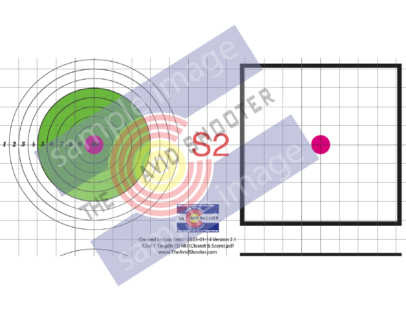 8.5x11 Targets (3) Mil (Closest & Score)x60 — The Avid Shooter