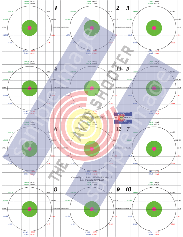 8.5x11 Target (1) Mil (Score-3) — The Avid Shooter