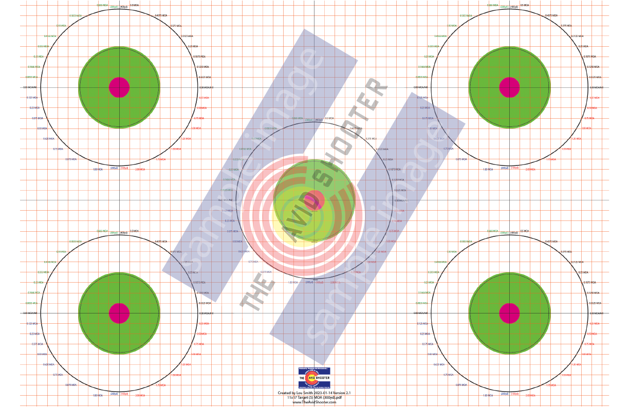 8.5x11 Targets (5) MOA (Score-4) — The Avid Shooter