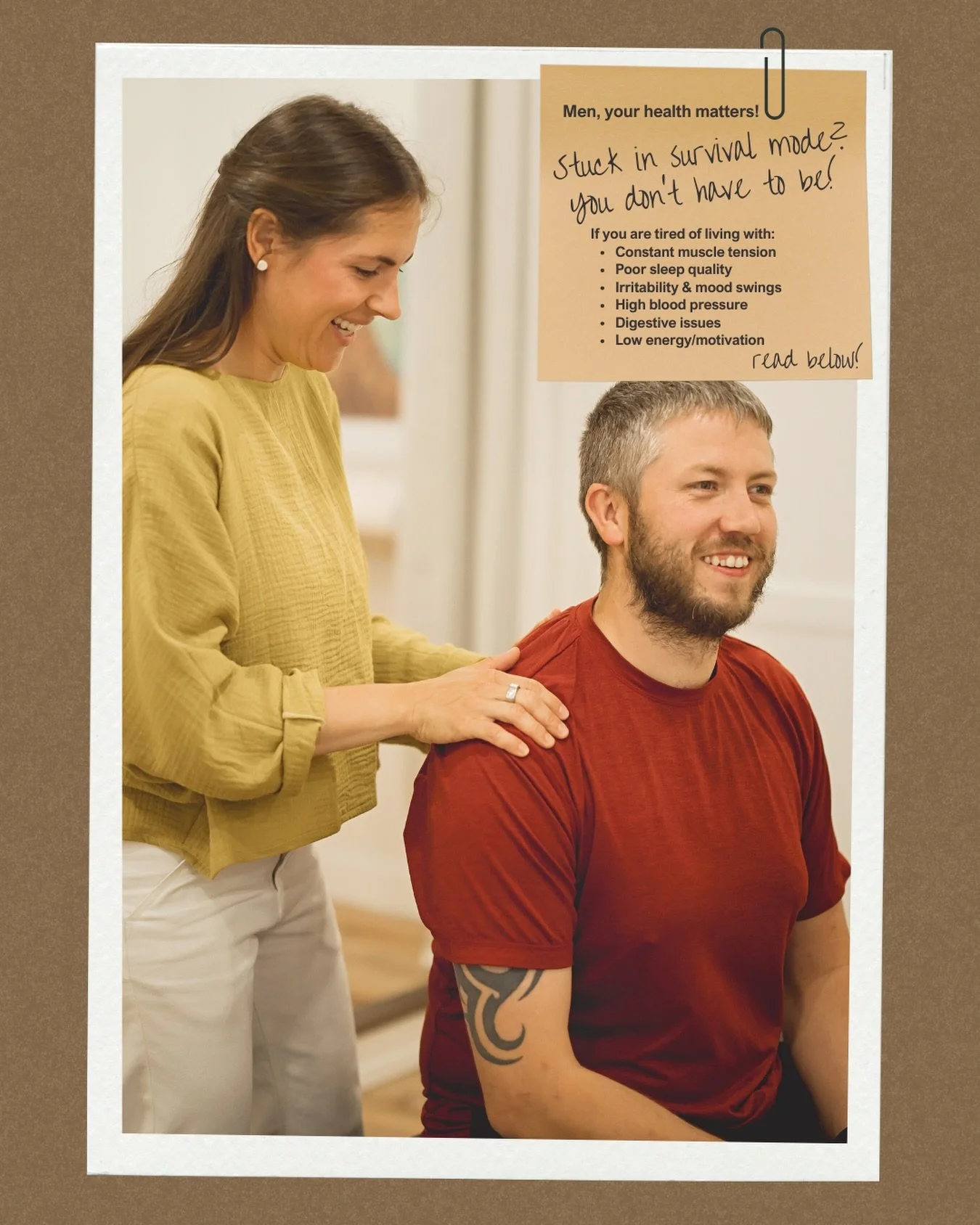 I see a lot of moms and kids in practice, but let&rsquo;s talk about something that often gets overlooked: dad&rsquo;s nervous system health.

Men need this support just as much. Your nervous system health matters, not just for you, but for your enti