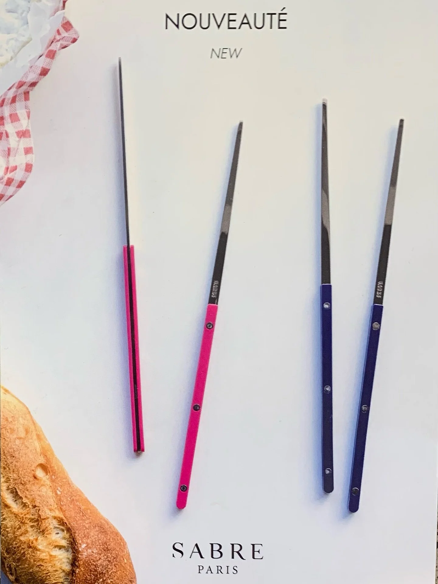 Baguettes and Cheese - staple foods of France.
Paire de baguettes&hellip;Pair of Chopsticks
The NEW Bistrot Chopsticks from SABRE PARIS 
26 colours (gloss &amp; matte) authentic yet modern
Now in store at C&Ocirc;T&Eacute; NORD French Design Store

V