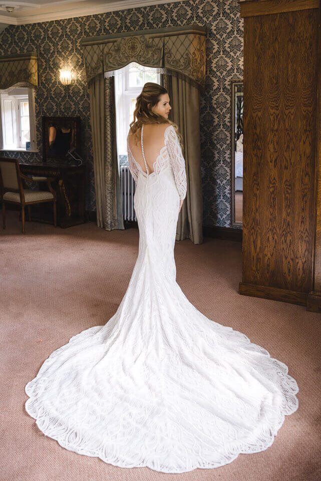 stunning beaded wedding gown from Pronovias