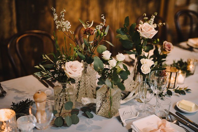 BARN WEDDINGS 
How can it be six years since this beautiful wedding in the Cotswolds? 
Embracing the rustic elegance of @crippsbarn with soft candlelight, coloured linen, delicate pretty florals &amp; miniature antlers, which added a touch wilderness