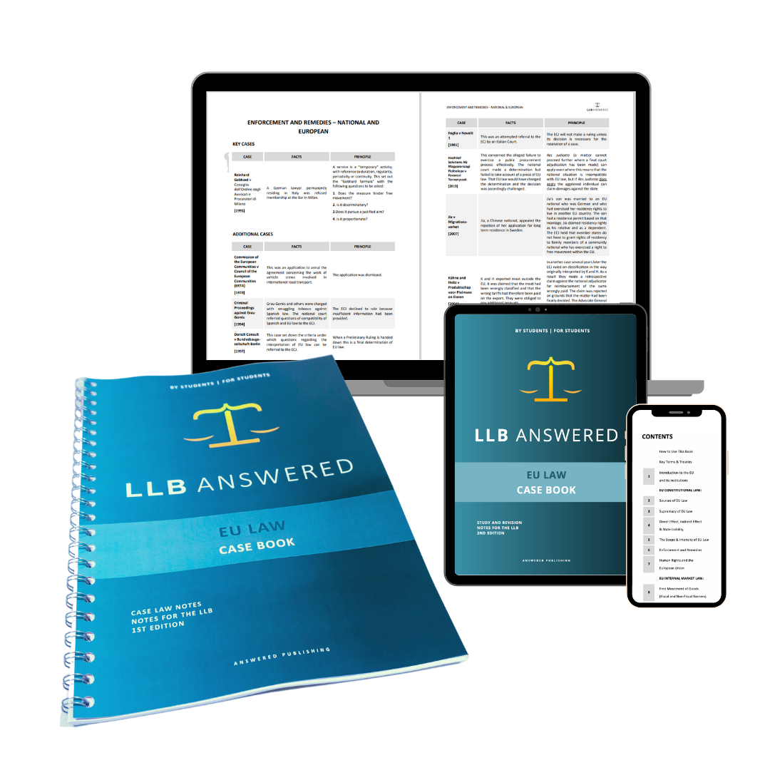 LLB Answered EU Law Case Book (202324 edition) — Law Answered