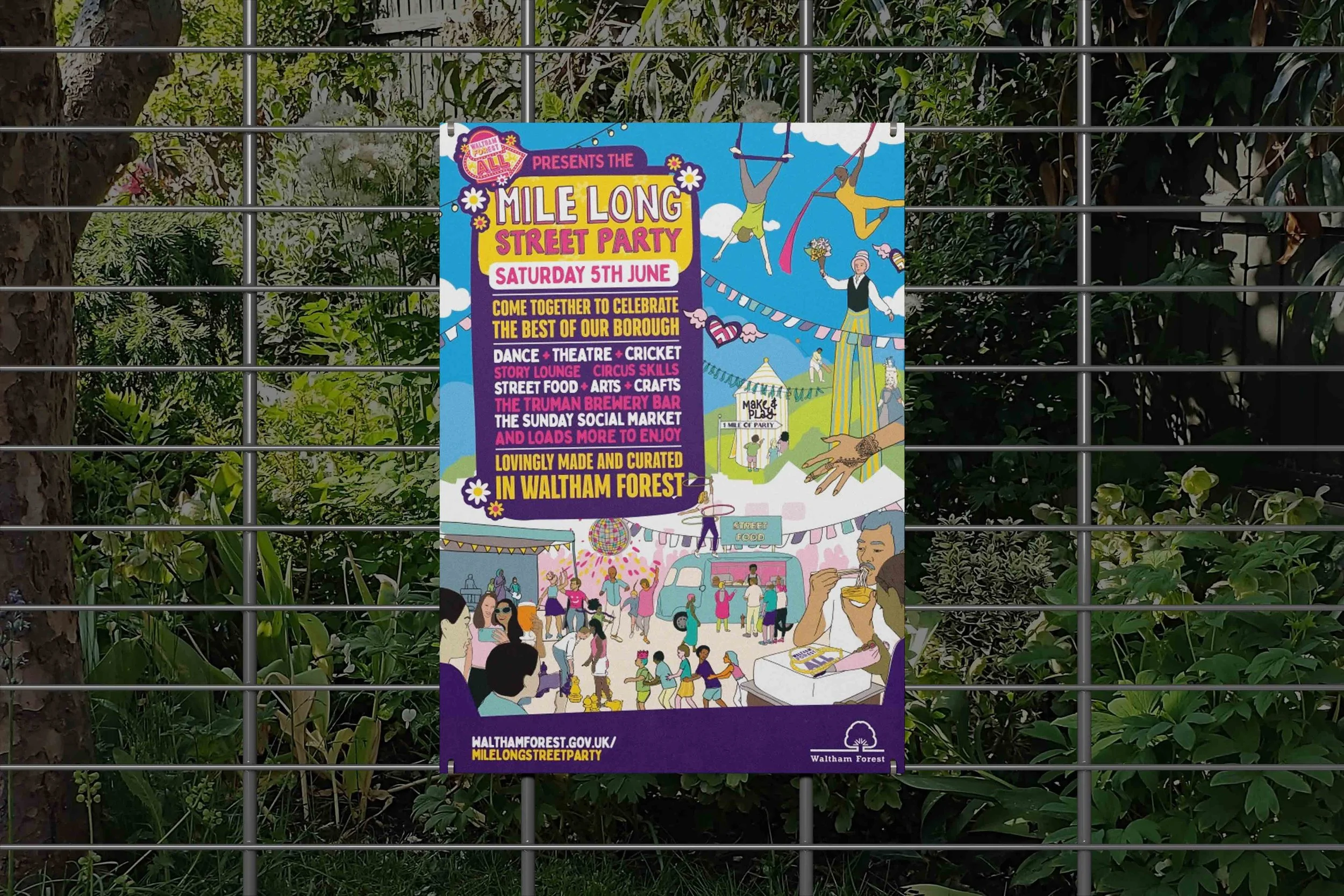mile long party poster on fence.jpg