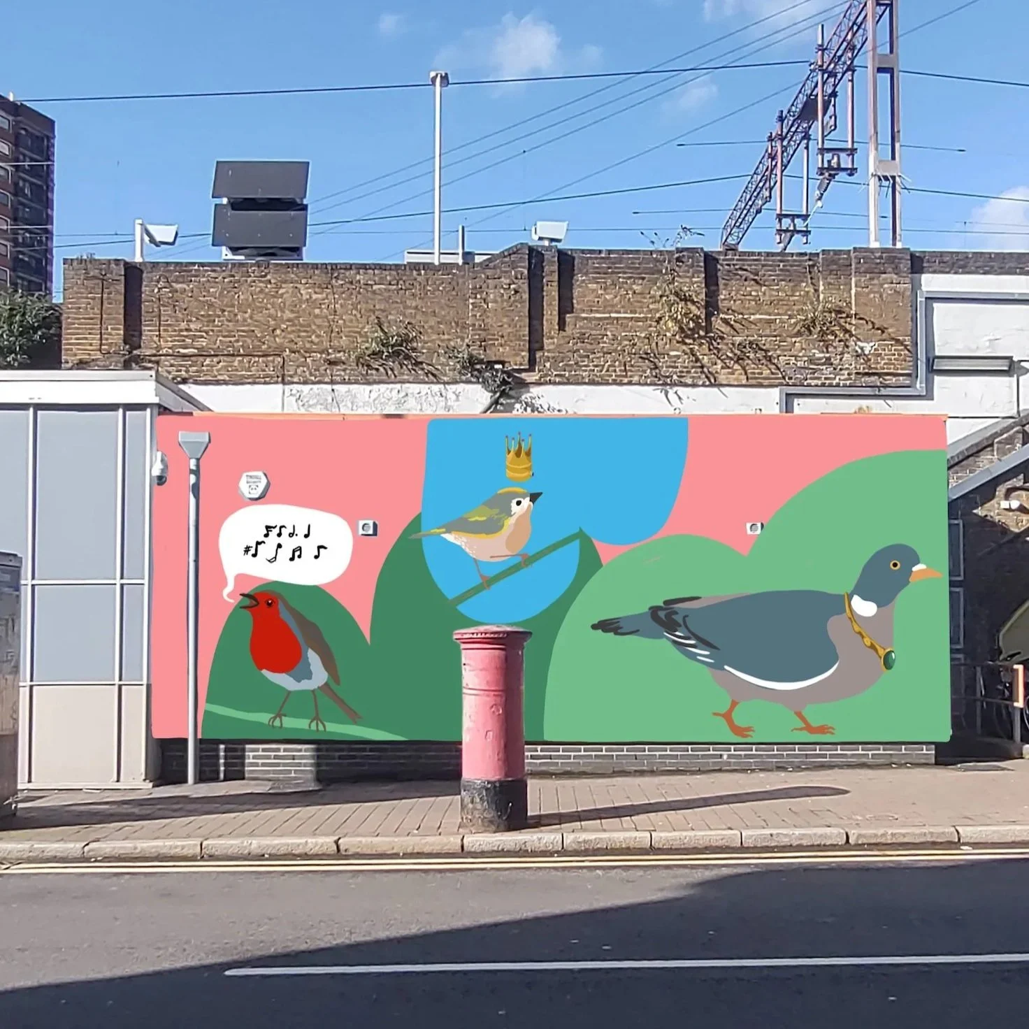 Local birds mural design for overground station