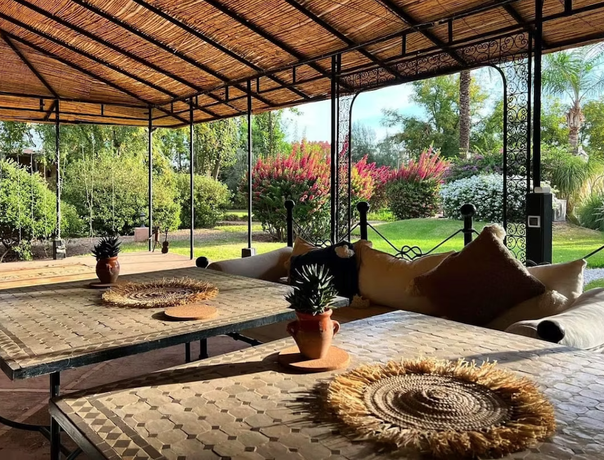 View from patio at Pilates retreat in Morocco