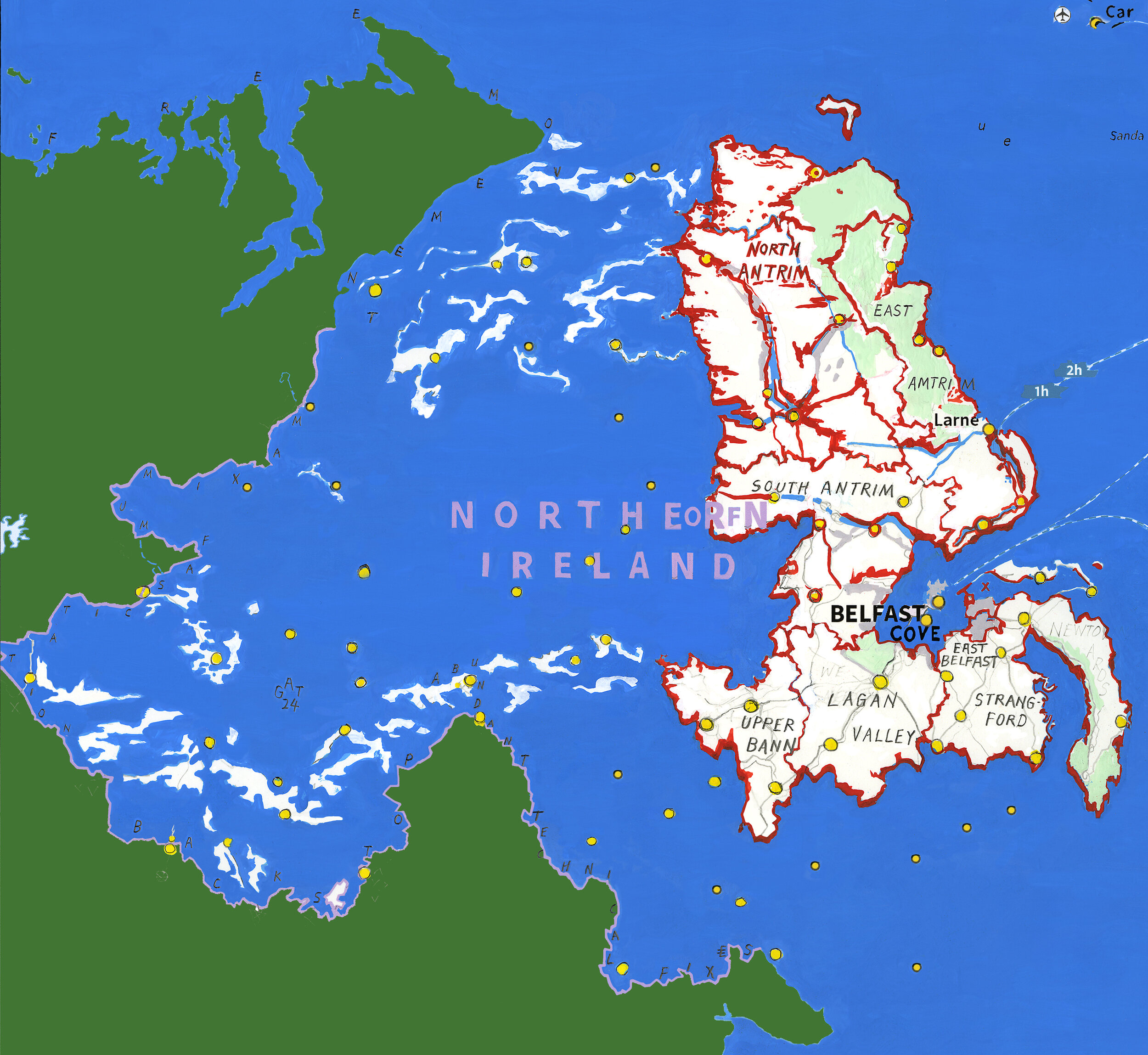 The lack of consideration given to this important region by Brexit and its strategically shortsightedness is summed up here in its confusing geography and with the UK’s’ only land border with the EU on the island of Ireland. The name ‘Northern Ire