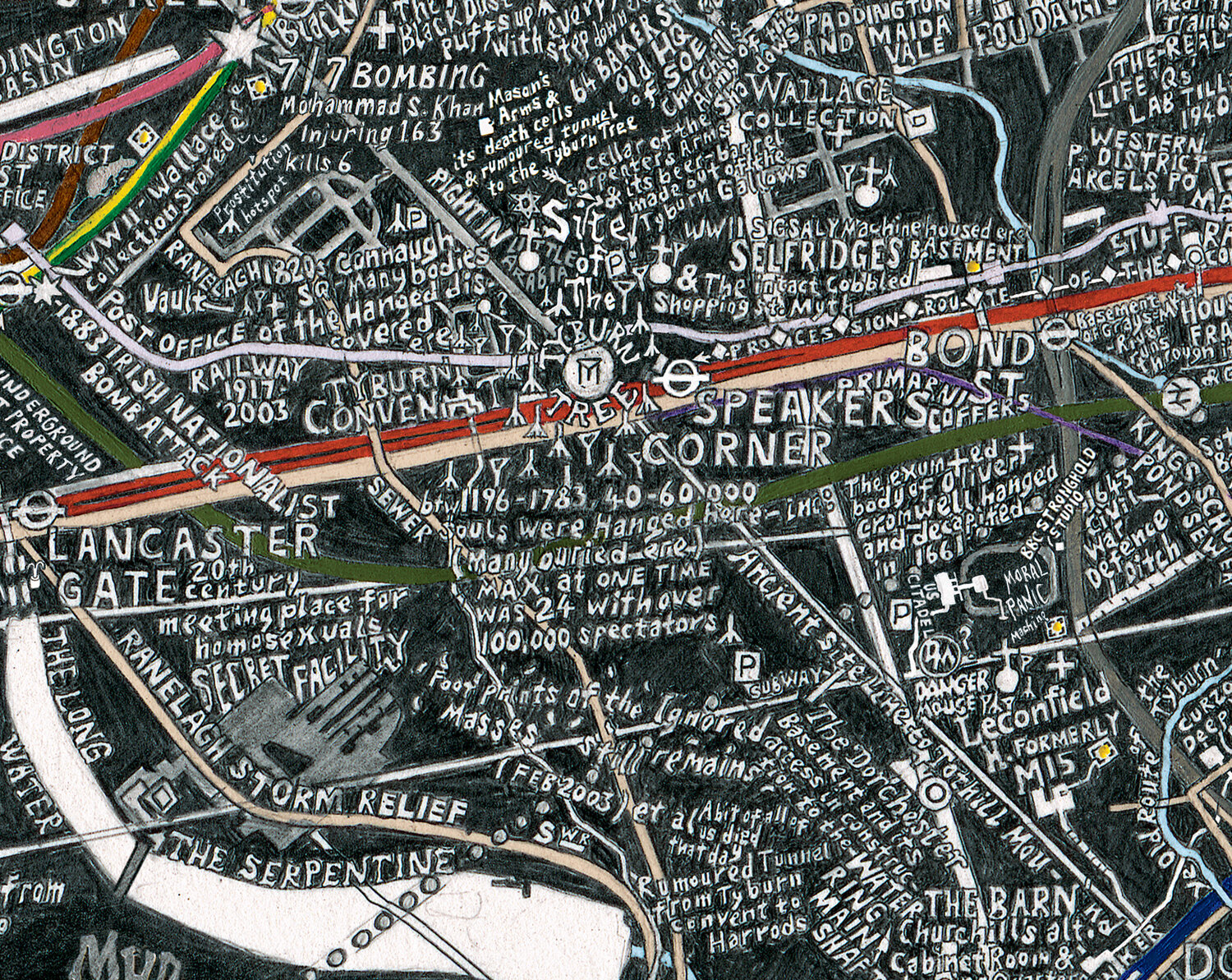 Through my contacts at the LTM, I managed to get hold of detailed plans for Cross Rail and the proposed HS2 tunnel system. The most interesting for me was the Post office railway tunnel that runs from Paddington to Whitechapel. Decommissioned in 200