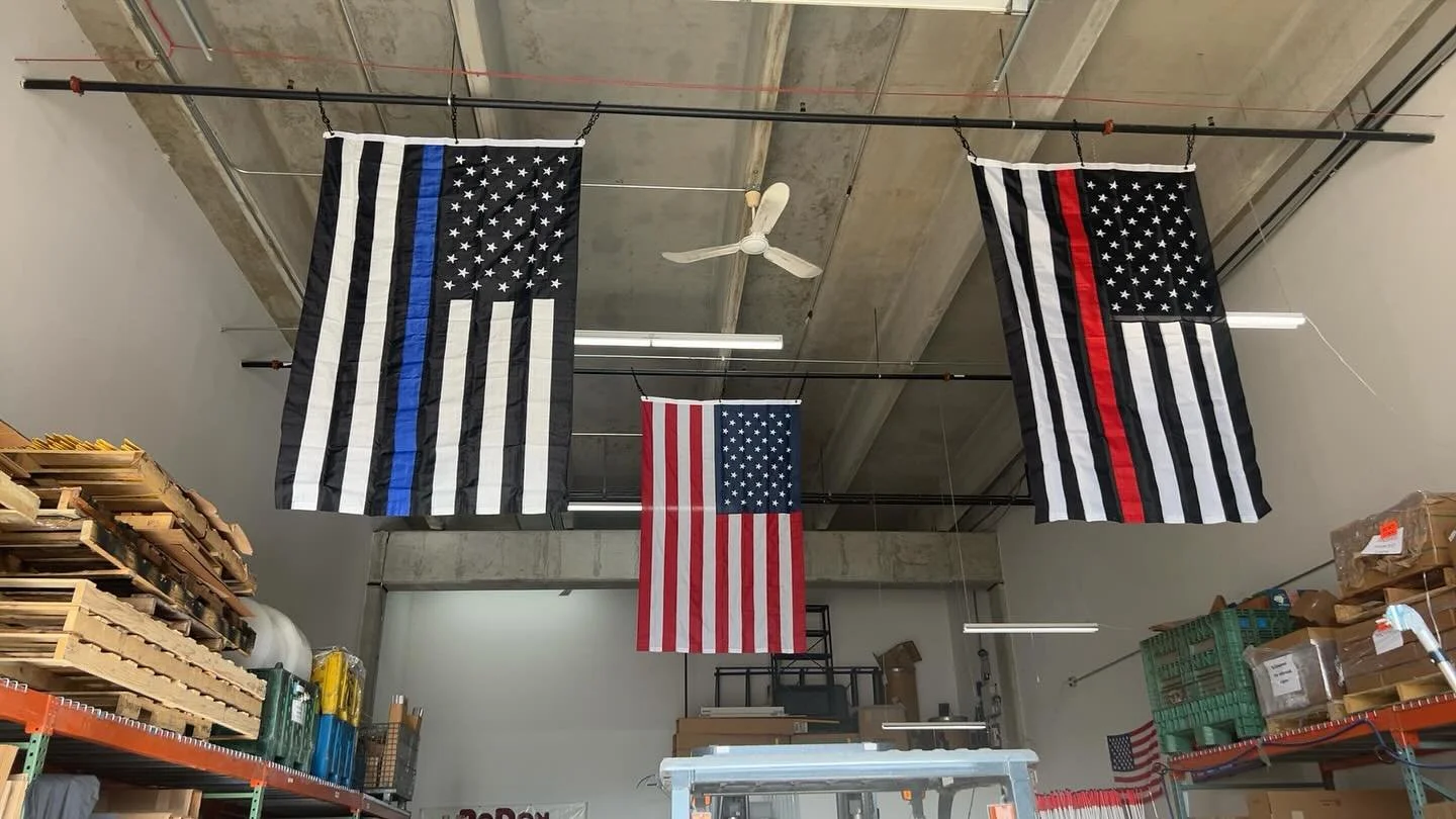 At RoDon, our mission is rooted in gratitude &mdash; we proudly stand behind the first responders who support our business and work tirelessly to keep our families and communities safe, day and night. The new flags in our warehouse are more than deco