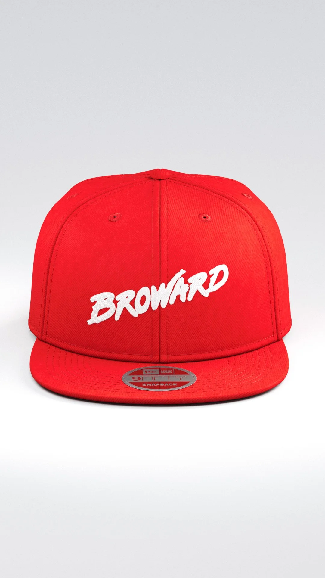 Flat Bill Snapback Cap (Broward Scarlet)