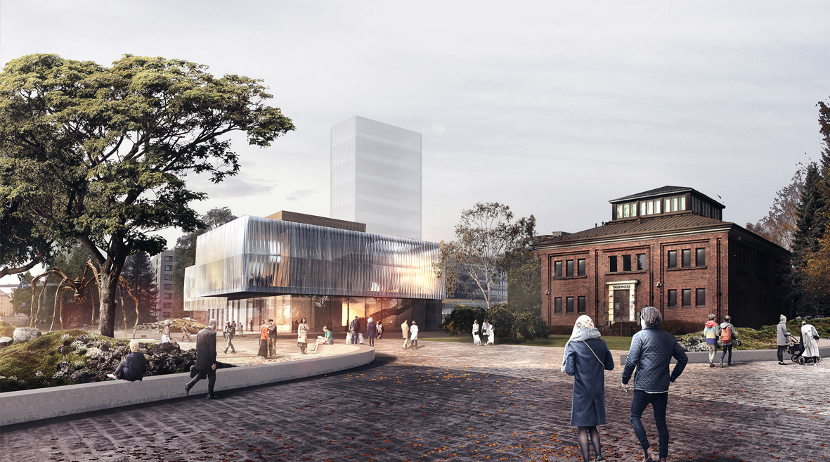 Tampere Art Museum and Pyynikintori Square Tampere, Finland 2017 ART MUSEUM - COMPETITION The Tampere Art Museum extension explores reinterpretation of a city’s vernacular and natural significance. The city of Tampere is marked by the traces of its moraine ridge landscape shaped by the prehistoric glaciers in sharp contrast to the later build urban grid structure with traversing activity corridors. The new museum extension plays on this contrast between the organic and cubic. A free flowing landscape connects the neighbouring envelopes, sweeping into the museum lobby and continues by connecting the old and new galleries. The visitor loop enclosed by a cluster of rectangular galleries mimicking the existing museum volume. The temporary galleries, regional art and media spaces are located on the first floor, varying in size, height and light conditions to provide different possibilities of exhibiting. The ground floor consists of front of house spaces and provide access to an existing underground link that connects the existing museum with the new around a shared courtyard space for outdoor activities. Collaborators: MASU Planning