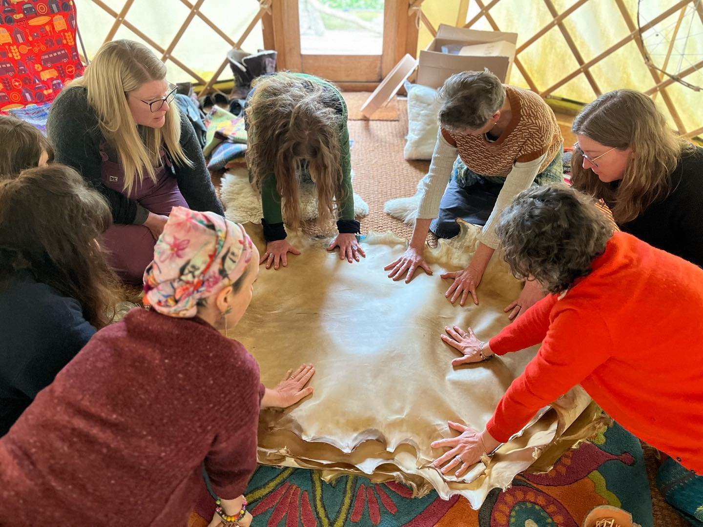 Day 1 of Sacred Drum Making weekend - Honouring the Deer.

Such an honour to meet and work with the spirits of the deer and trees we have been connecting with today.

Some powerful beings there!

I can&rsquo;t wait to see the magic of transformation 