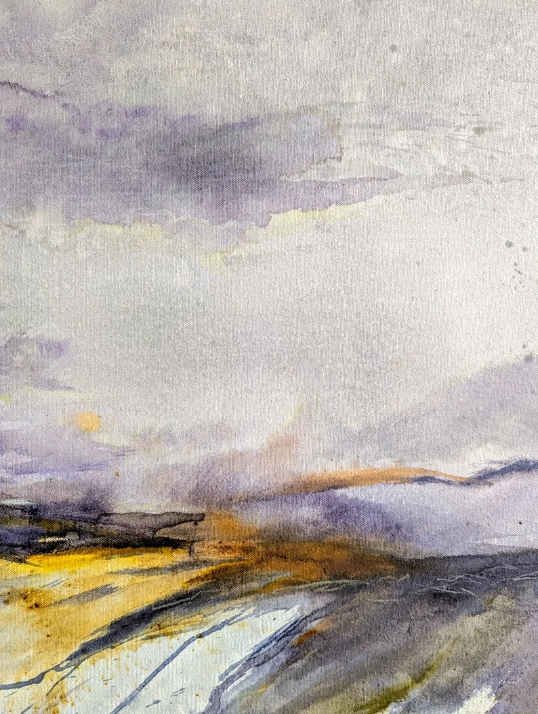 Close up details of a work in progress.

Art details, Abstract landscape, Contemporary landscape painting, Acrylic painting