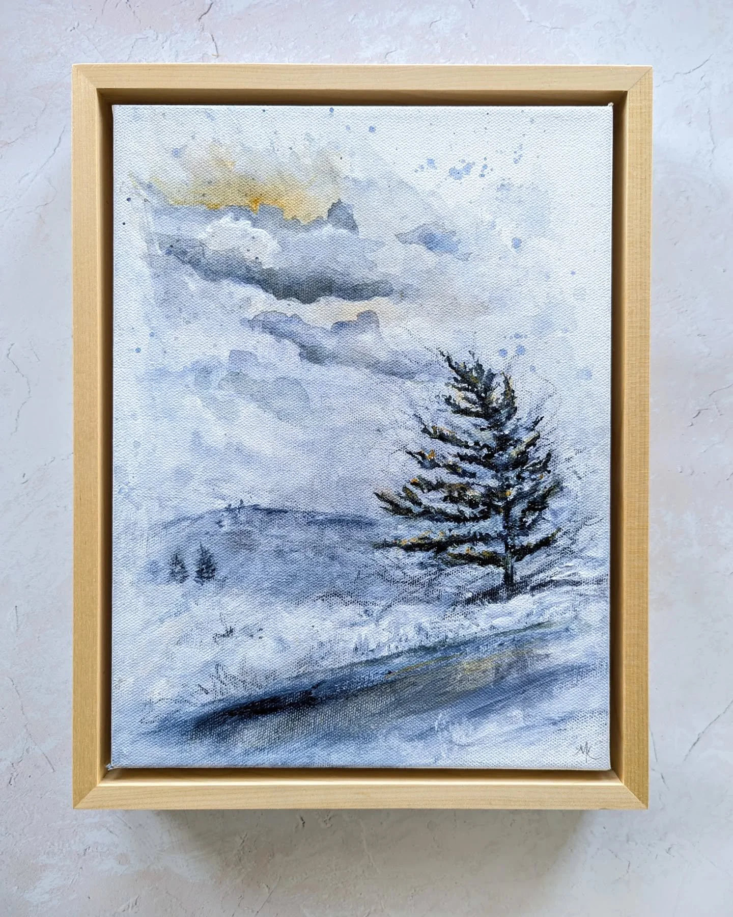 There are several windswept cedar trees along the road that I always love to see when I drive by. They look kind of battered and bent and I'm fascinated by their shapes. The other day, just after it snowed, I had the chance to snap a quick photo to u