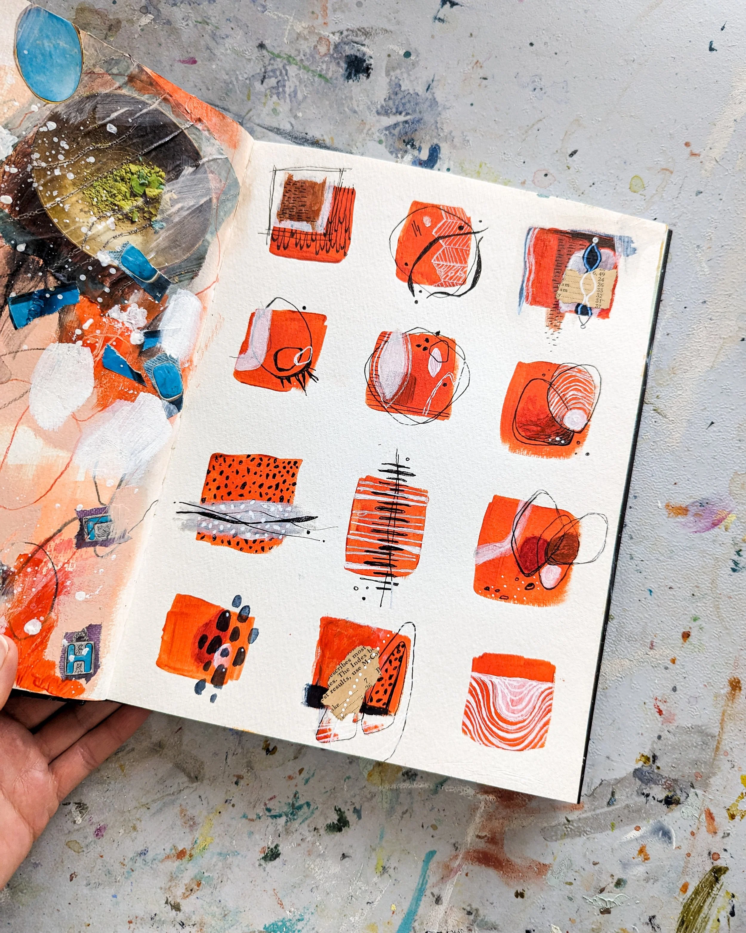 Sometimes playing around on a very small scale can give me fresh ideas. These tiny little mixed media paintings are just experiments, but I can see some things I really like that I can take to a larger canvas.

#artjournal #artexperiments #abstractar