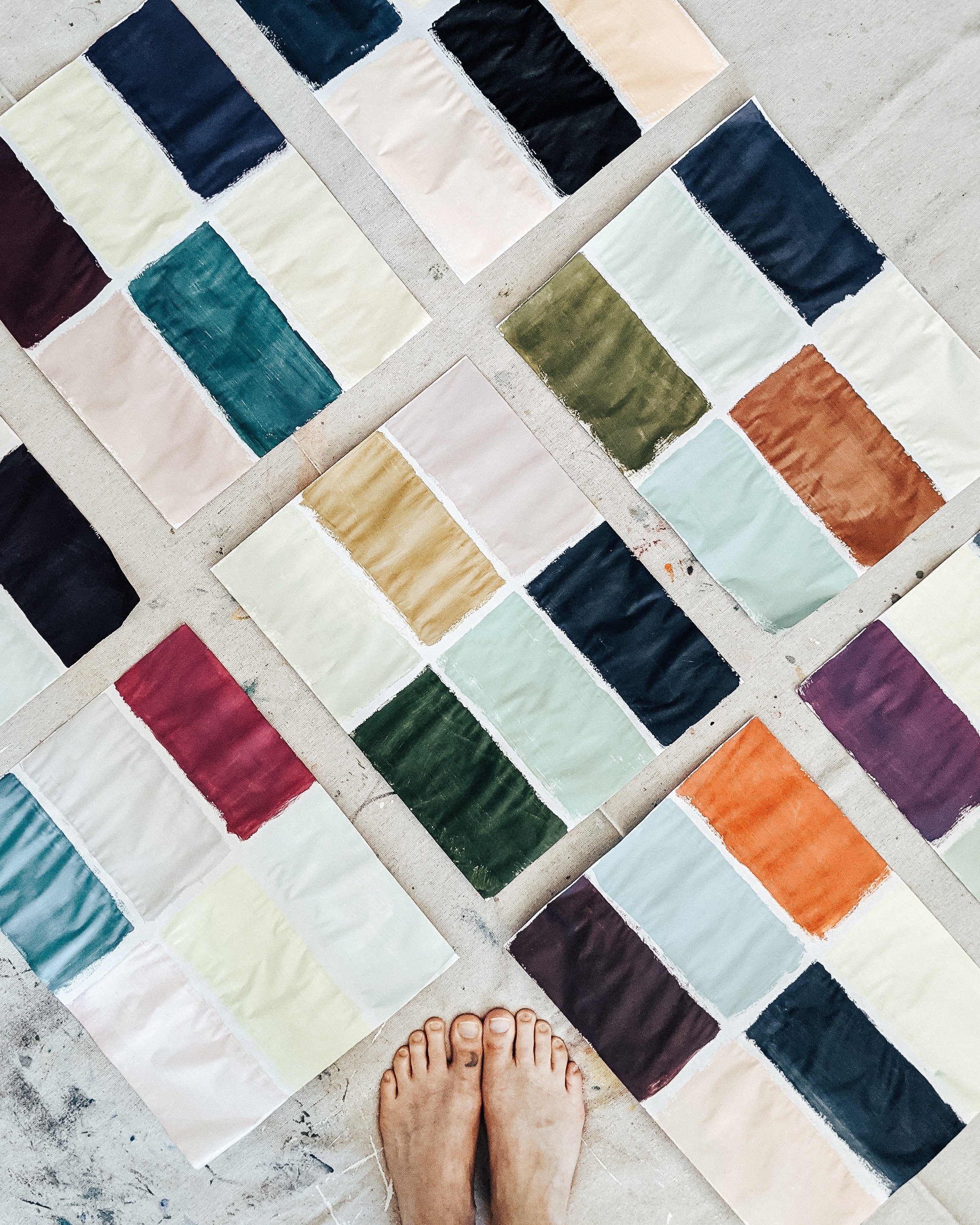 Picking and choosing colors that I mixed up. Some I love. Others, not so much. But it's fun to try new hues (and important to write down the recipes!).

color mixing, playing with paint, art studio