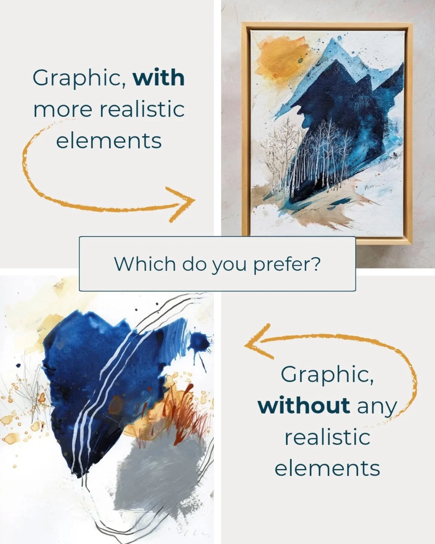 For those that prefer my bolder, more graphic art, I have another question for you. Please leave your thoughts in the comments or go vote on the poll in my Stories. Thank you!