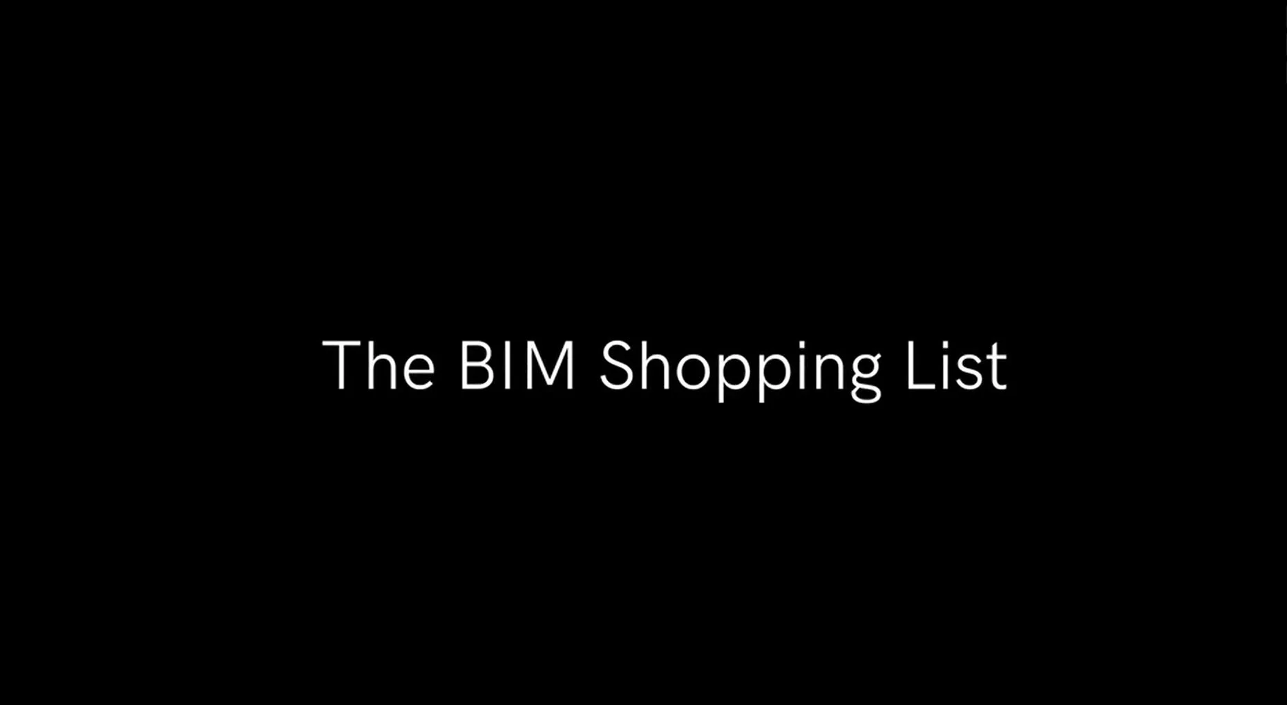 BIM Shopping List