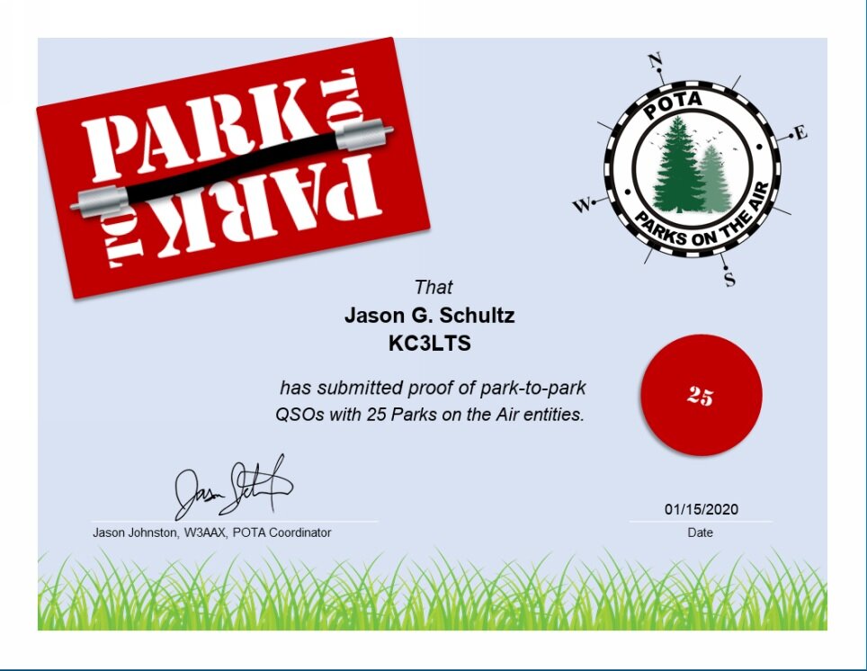 Park to Park contacts earn awards, too!