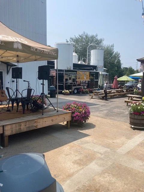 Boat ride to the brewery for lunch