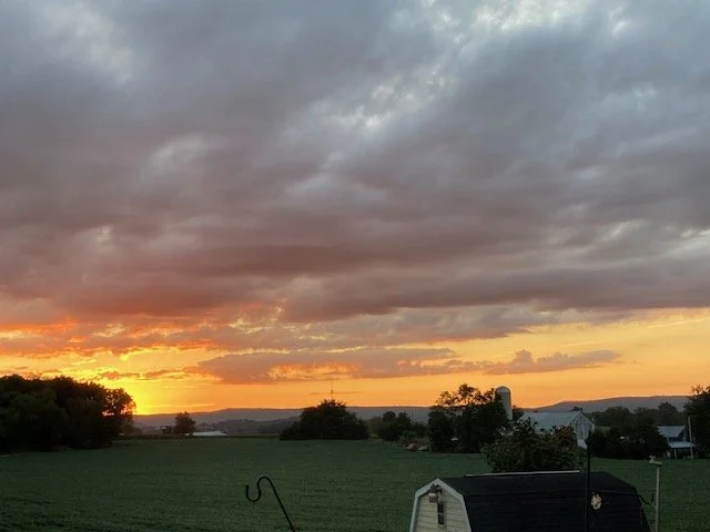 Sunrise over the farm