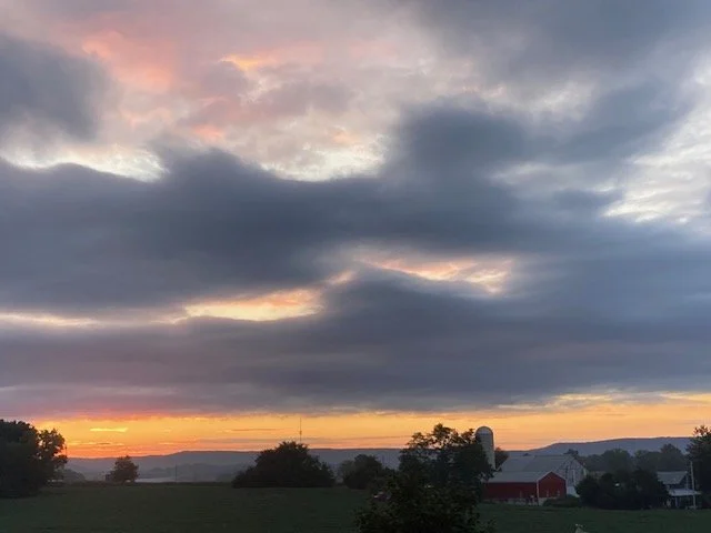 Sunrise over the farm